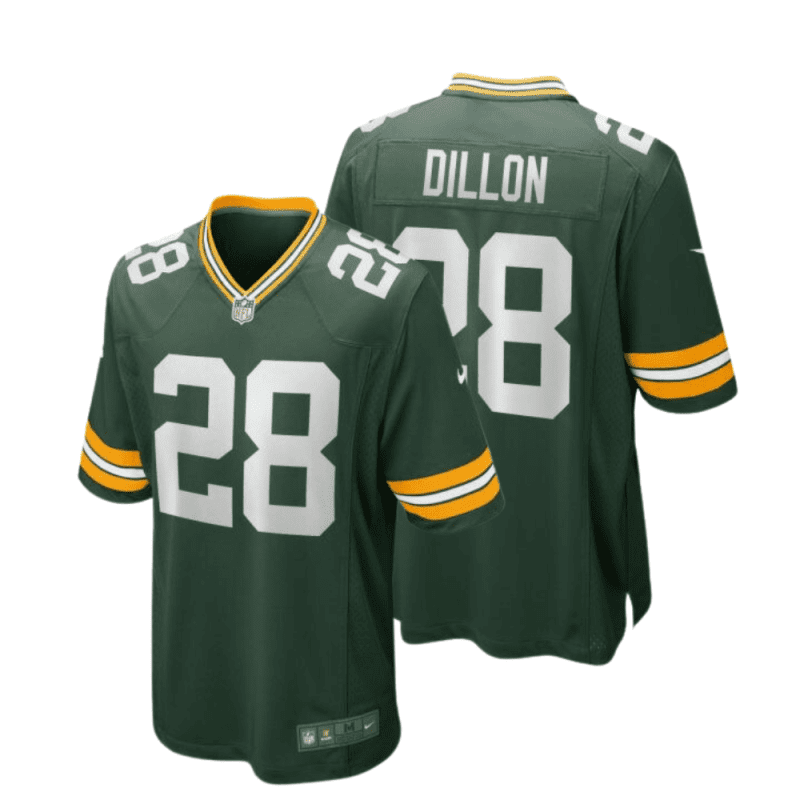 a j dillon 28 green bay packers men home game jersey green