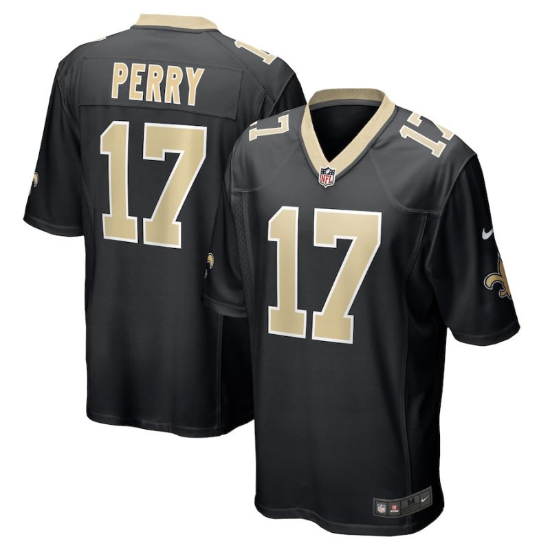 a t perry 17 new orleans saints men team game jersey black