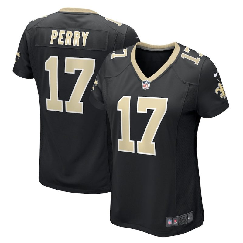 a t perry 17 new orleans saints womens team game jersey black