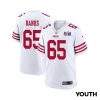 aaron banks 65 san francisco 49ers super bowl lviii patch game youth jersey white