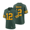 aaron rodgers 12 green bay packers 50s classic men game jersey green gold