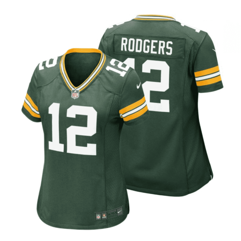 aaron rodgers 12 green bay packers women home game jersey green