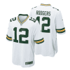 aaron rodgers 12 green bay packers youth away game jersey white