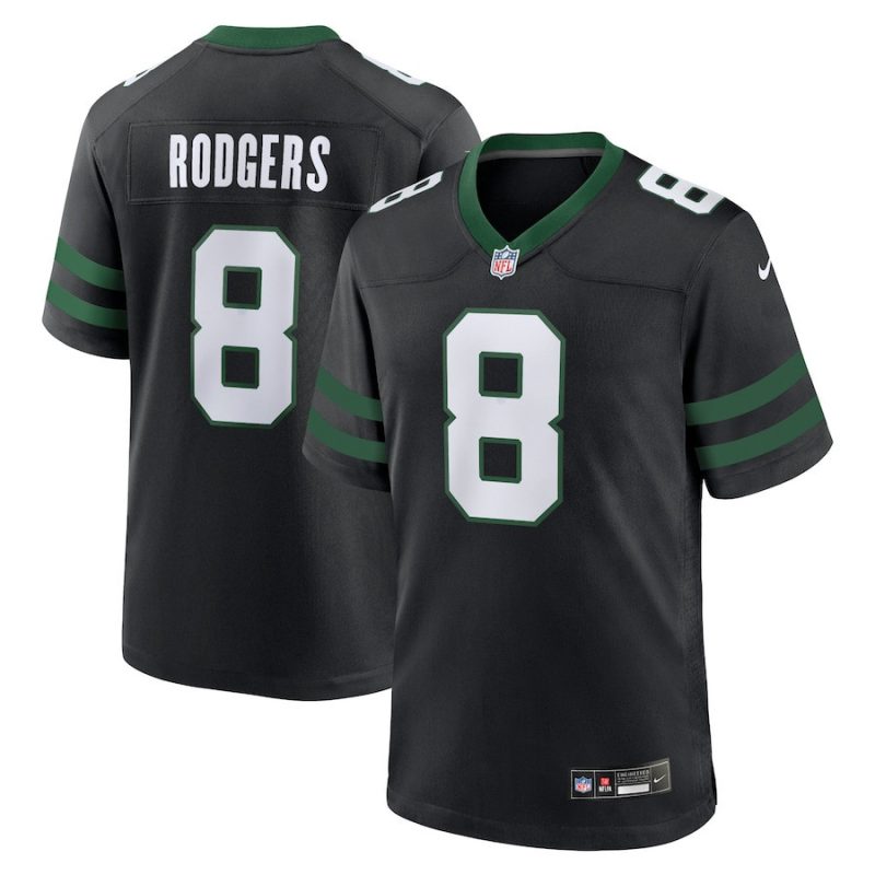 aaron rodgers 8 new york jets alternate game jersey men legacy black