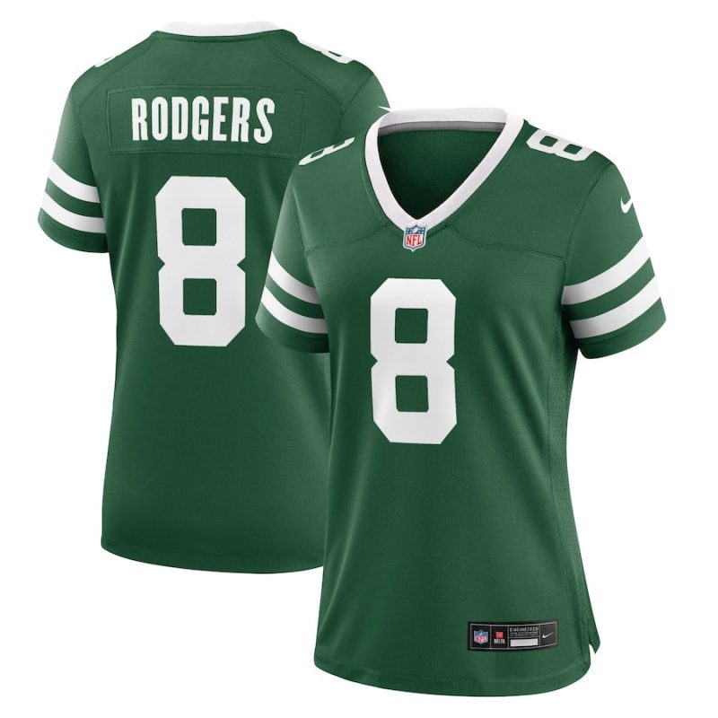 aaron rodgers 8 new york jets game jersey women green