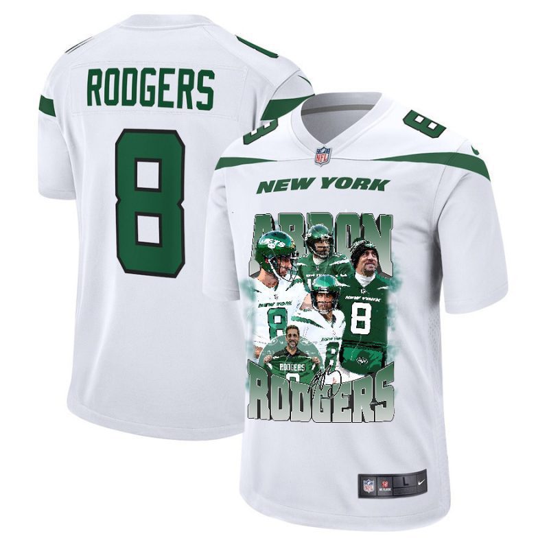 aaron rodgers 8 new york jets legacy game jersey men white