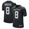 aaron rodgers 8 new york jets men game jersey black