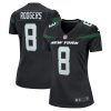 aaron rodgers 8 new york jets women jersey black