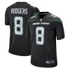 aaron rodgers 8 new york jets youth game jersey black