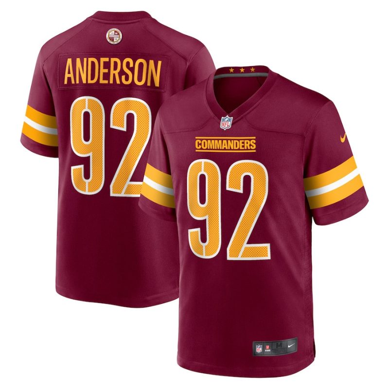 abdullah anderson 92 washington commanders men game jersey burgundy