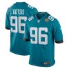 adam gotsis 96 jacksonville jaguars mens game jersey teal