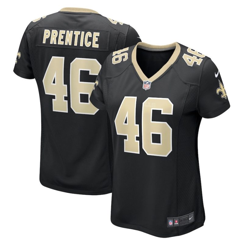 adam prentice 46 new orleans saints womens game jersey black