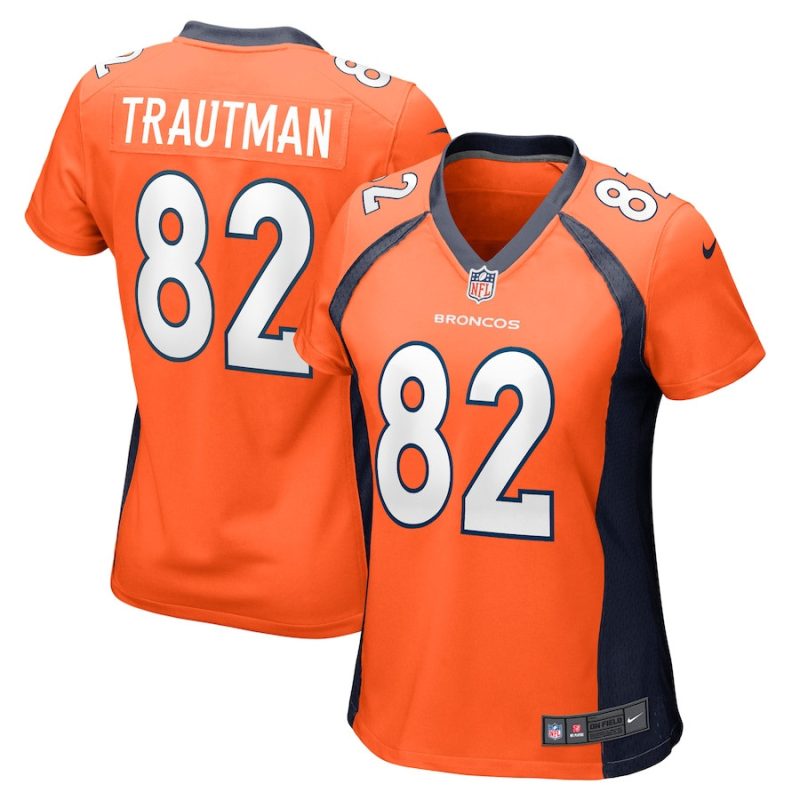 adam trautman 82 denver broncos women team game jersey orange