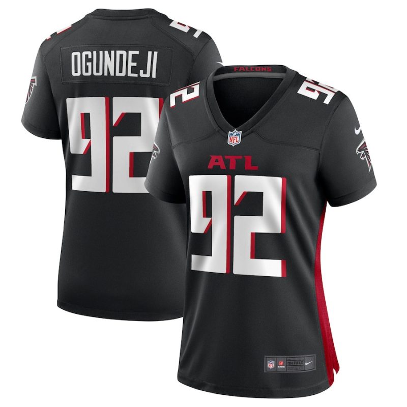 adetokunbo ogundeji 92 atlanta falcons womens game jersey black