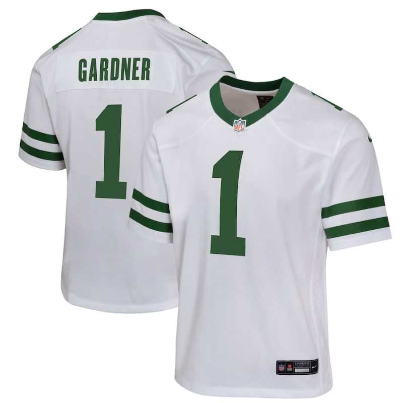 ahmad sauce gardner 1 new york jets game youth jersey legacy white