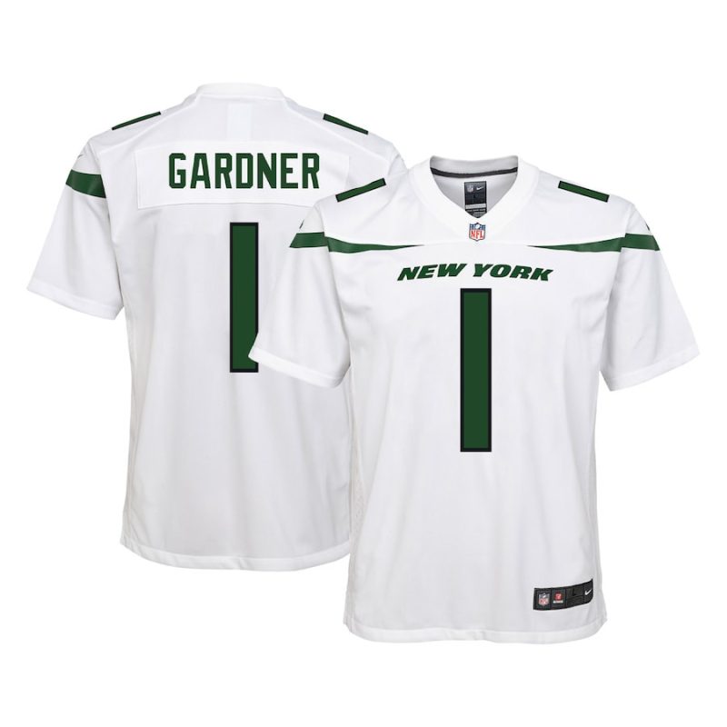 ahmad sauce gardner 1 new york jets youth game jersey white