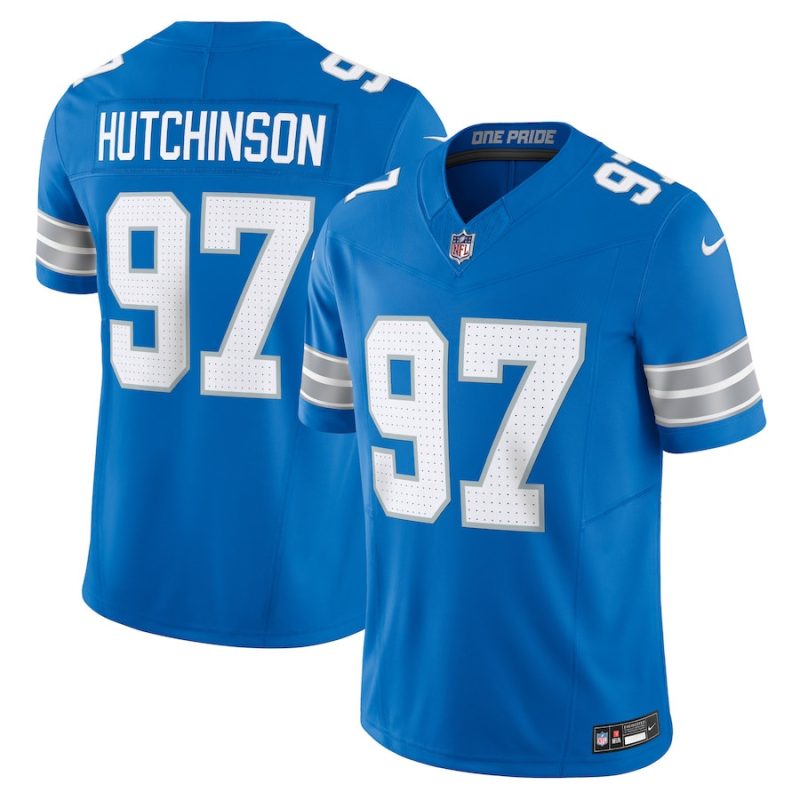 aidan hutchinson 97 detroit lions vapor f u s e limited jersey men blue