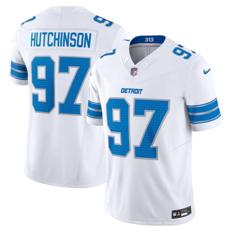 aidan hutchinson 97 detroit lions vapor f u s e limited jersey white