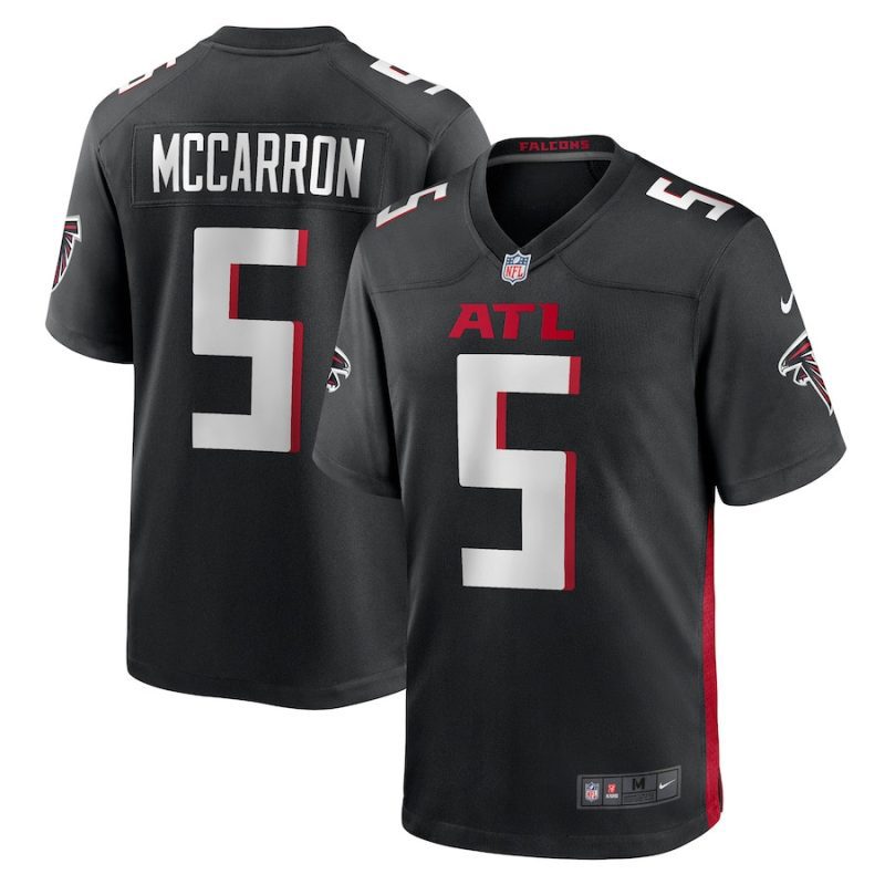 aj mccarron 5 atlanta falcons mens game jersey black