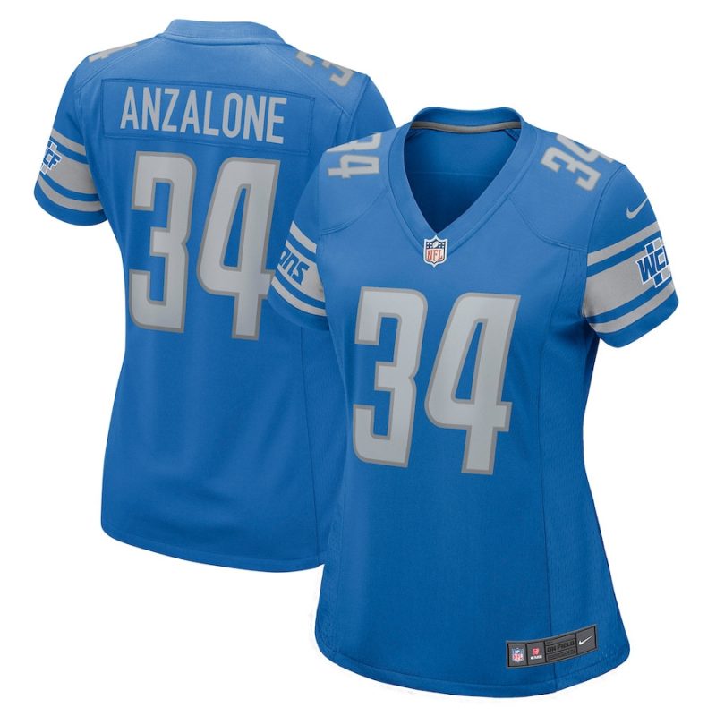 alex anzalone 34 detroit lions women game jersey blue