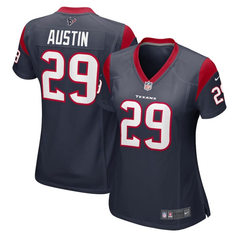 alex austin 29 houston texans women team game jersey navy