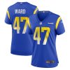 alex ward 47 los angeles rams game women jersey royal