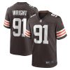 alex wright 91 cleveland browns men team game jersey brown