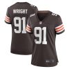 alex wright 91 cleveland browns women team game jersey brown