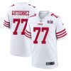 alfredo gutierrez 77 san francisco 49ers super bowl lviii patch game men jersey white