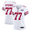 alfredo gutierrez 77 san francisco 49ers super bowl lviii patch game women jersey white