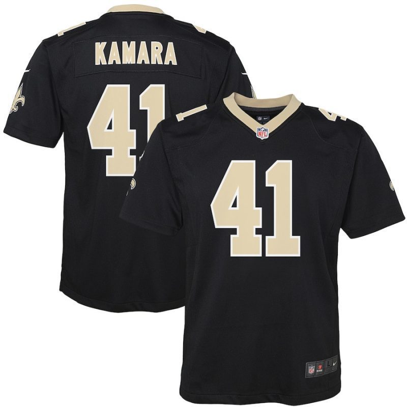 alvin kamara 41 new orleans saints youth game jersey black