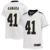 alvin kamara 41 new orleans saints youth game jersey white