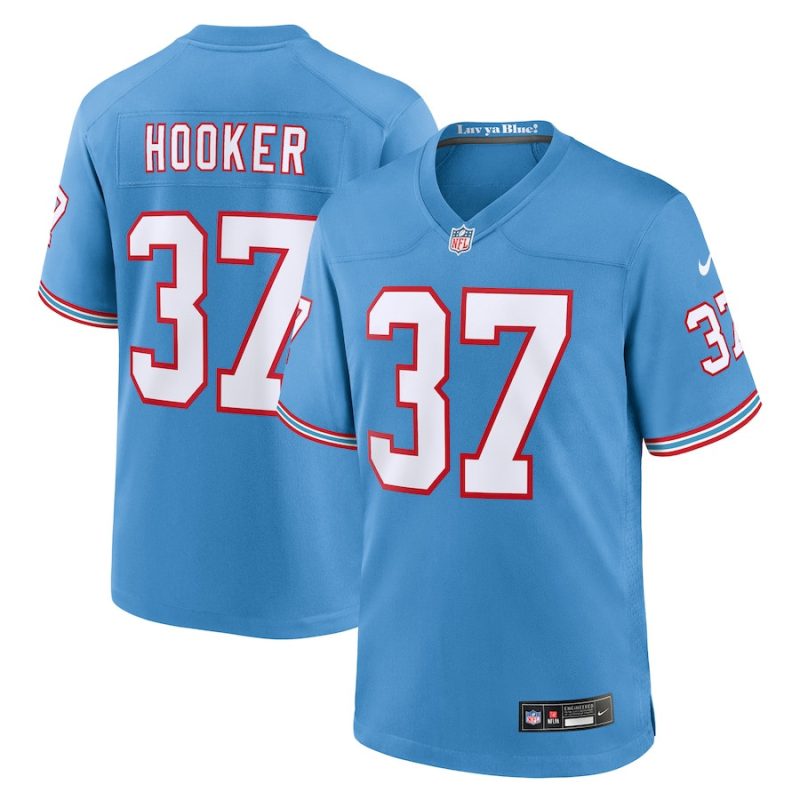 amani hooker 37 tennessee titans men oilers throwback game jersey light blue