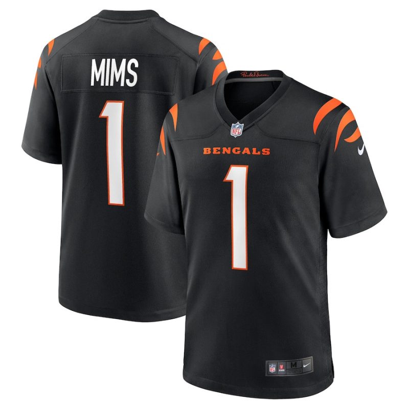 amarius mims cincinnati bengals 2024 nfl draft first round pick player game jersey black