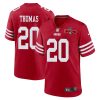 ambry thomas 20 san francisco 49ers nfc champions patch game men jersey scarlet