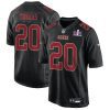 ambry thomas 20 san francisco 49ers super bowl lviii patch fashion game men jersey carbon black