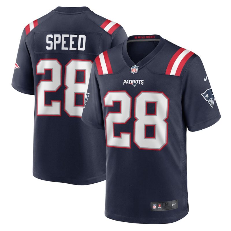 ameer speed 28 new england patriots men team game jersey navy