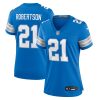 amik robertson 21 detroit lions team game women jersey blue