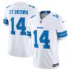 amon ra st brown 14 detroit lions vapor f u s e limited jersey white