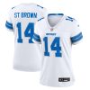 amon ra st brown 14 detroit lions womens white game jersey white