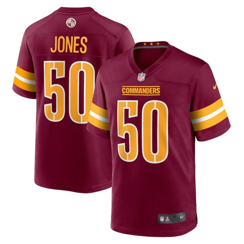 andre jones jr 50 washington commanders men game jersey burgundy