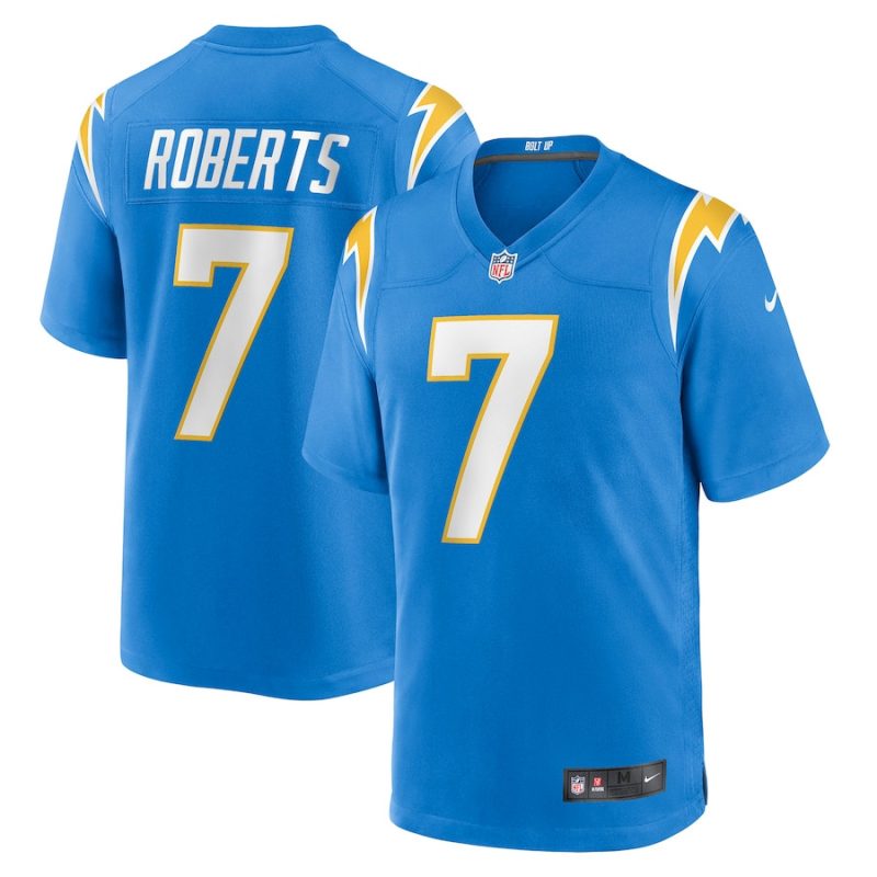 andre roberts 7 los angeles chargers men game jersey powder blue