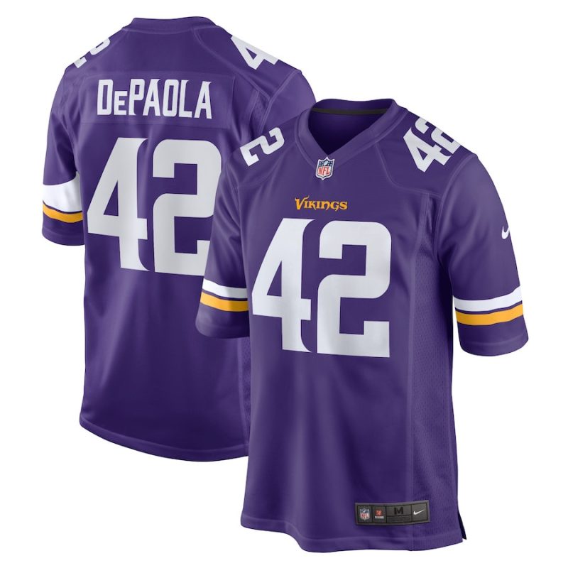 andrew depaola 42 minnesota vikings men game jersey purple