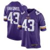 andrew van ginkel 43 minnesota vikings team game men jersey purple