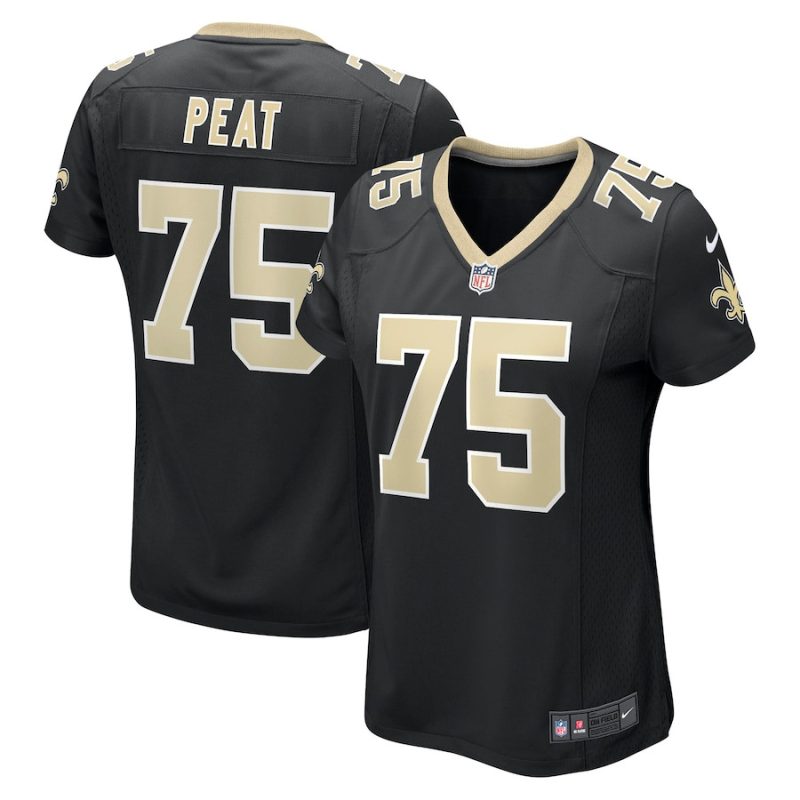 andrus peat 75 new orleans saints womens game jersey black