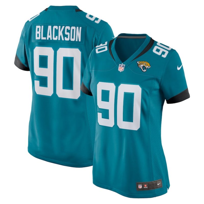 angelo blackson 90 jacksonville jaguars womens team game jersey teal