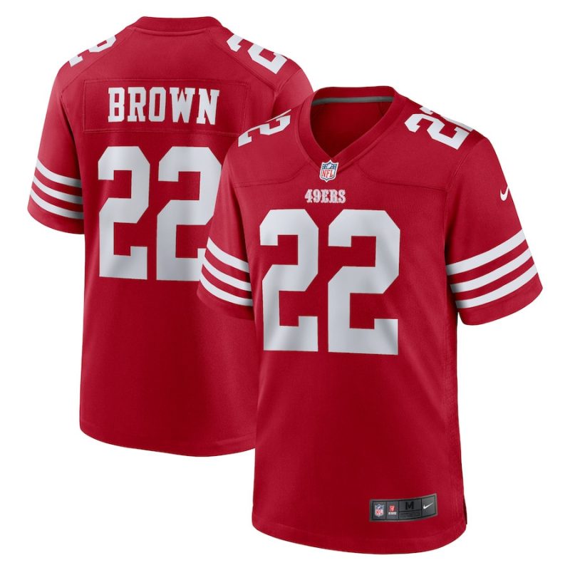 anthony brown 22 san francisco 49ers men game jersey scarlet