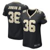 anthony johnson 36 new orleans saints womens game jersey black