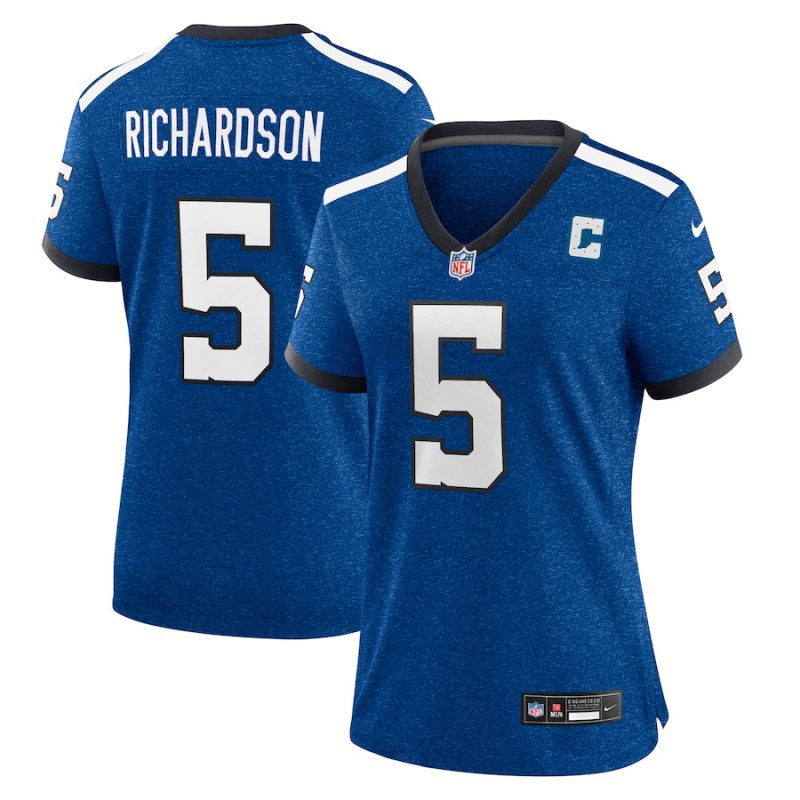 anthony richardson 5 indianapolis colts indiana nights alternate game women jersey royal