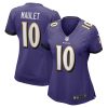 arthur maulet 10 baltimore ravens women game jersey purple